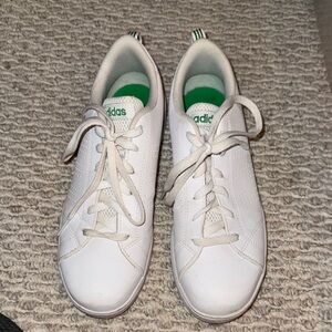 Adidas White Sneakers with Green Accents